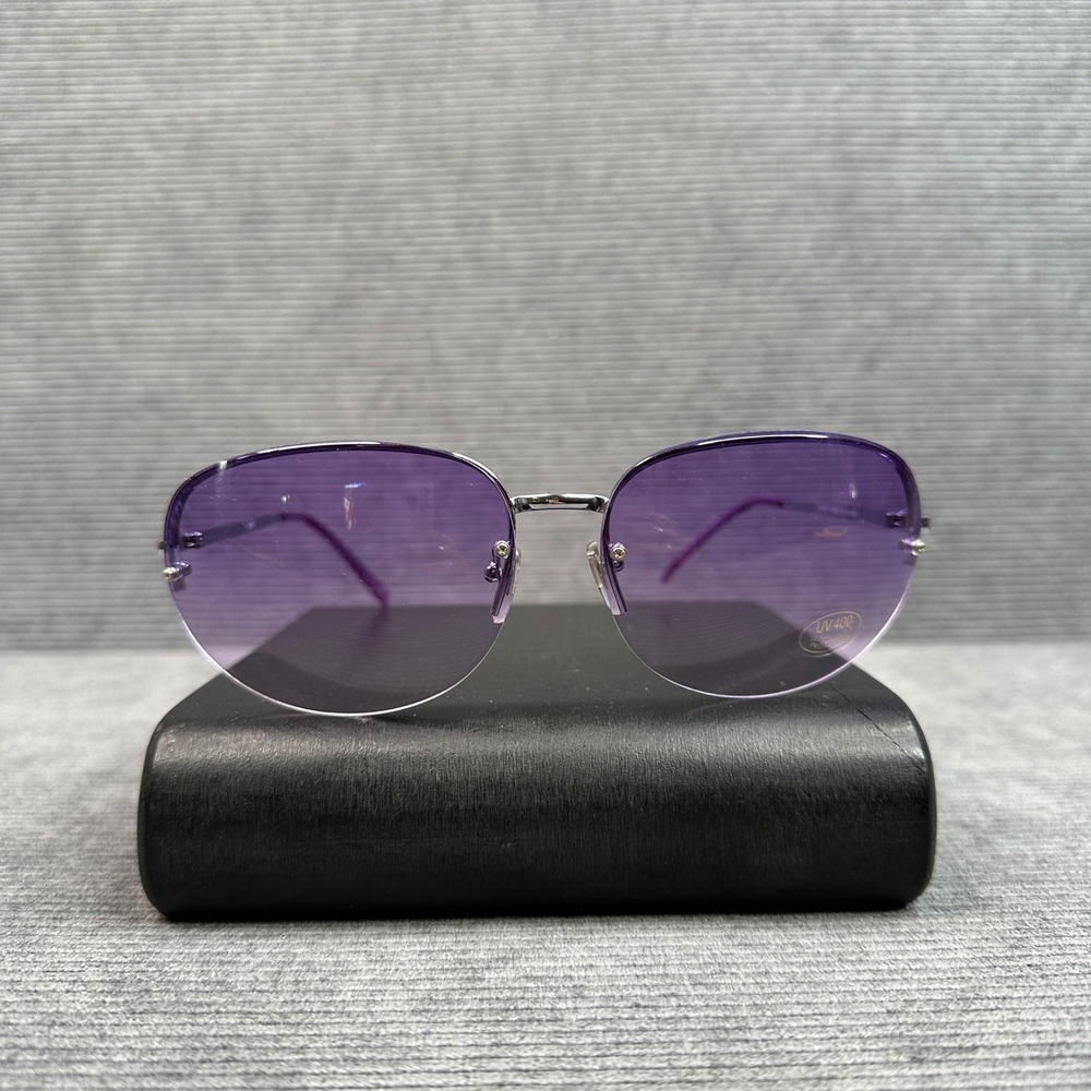 Rimless Purple Gradient Lens Y2k Sunglasses Silver Frame Y2K Style 8030 UV400